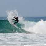 Jorge Marques durante un baño de free surf en el Palmar